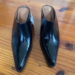 Cowboy Leather Mules - Black